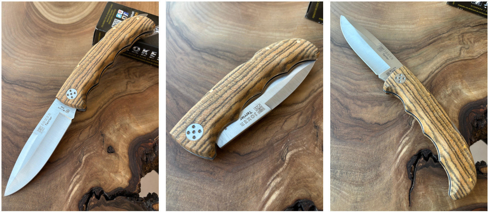 Joker Terrier – nóż składany, 9 cm, drewno bocote