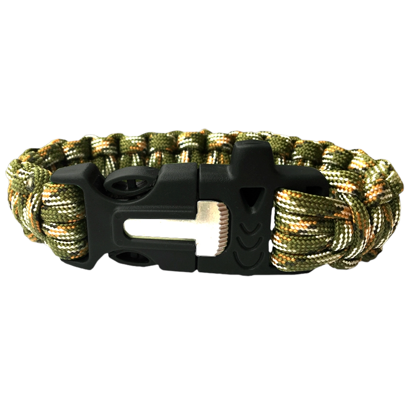 JKR Survival paracord náramek, zelená kamufláž