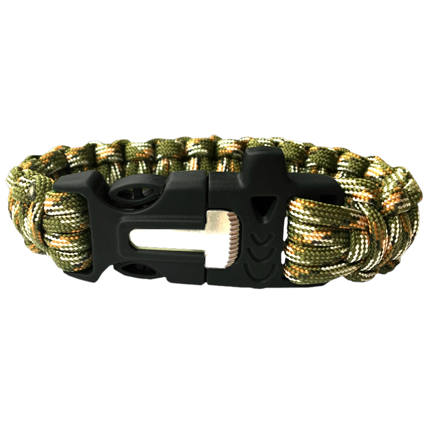 JKR Survival paracord náramek, zelená kamufláž, PánLesa.cz