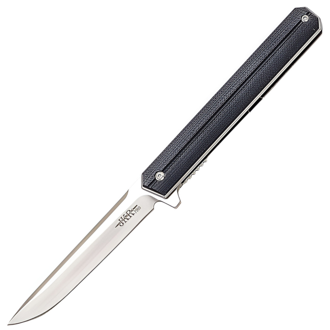 JKR PRO Zavírací nůž s čepelí z oceli, protiskluzovými střenkami z materiálu G10, černý
