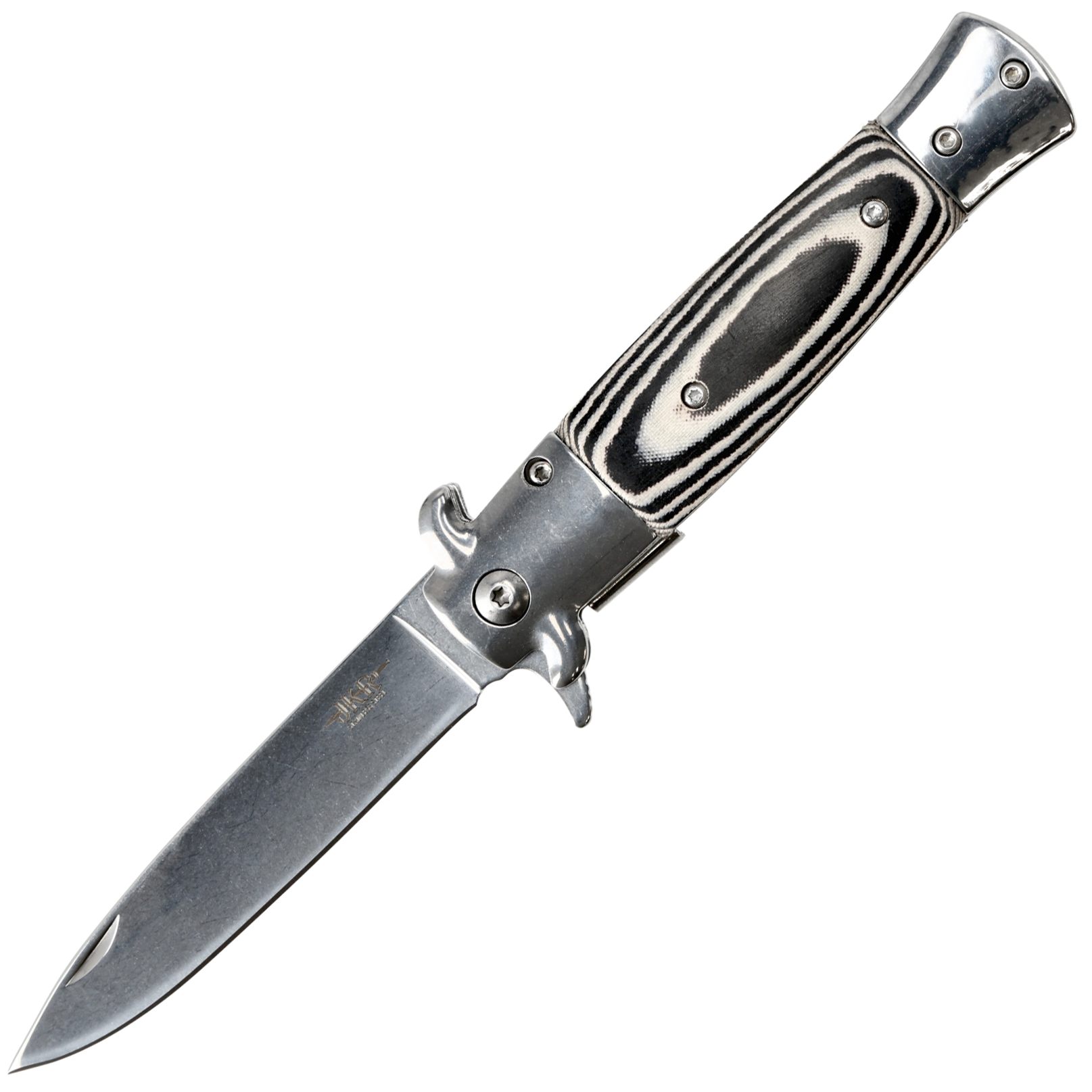 JKR Zavírací nůž, 8,8 cm, micarta, černobílý