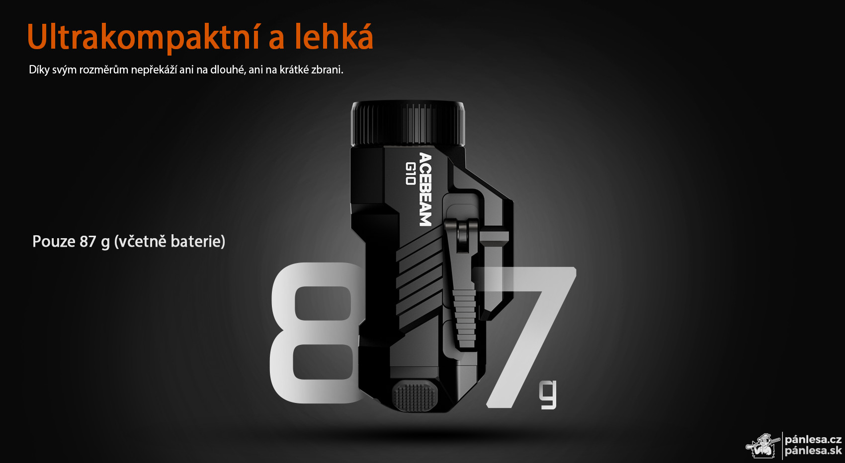 AceBeam G10, 600 lm, black - LED baterka na Picatinny/Weaver lištu, rýchloupínacia