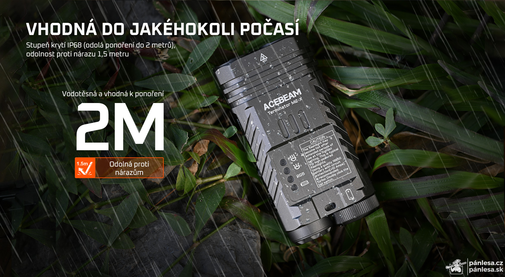 AceBeam Terminator M2-X, 3200 lm, green - LED duální svítilna s bodovým reflektorem