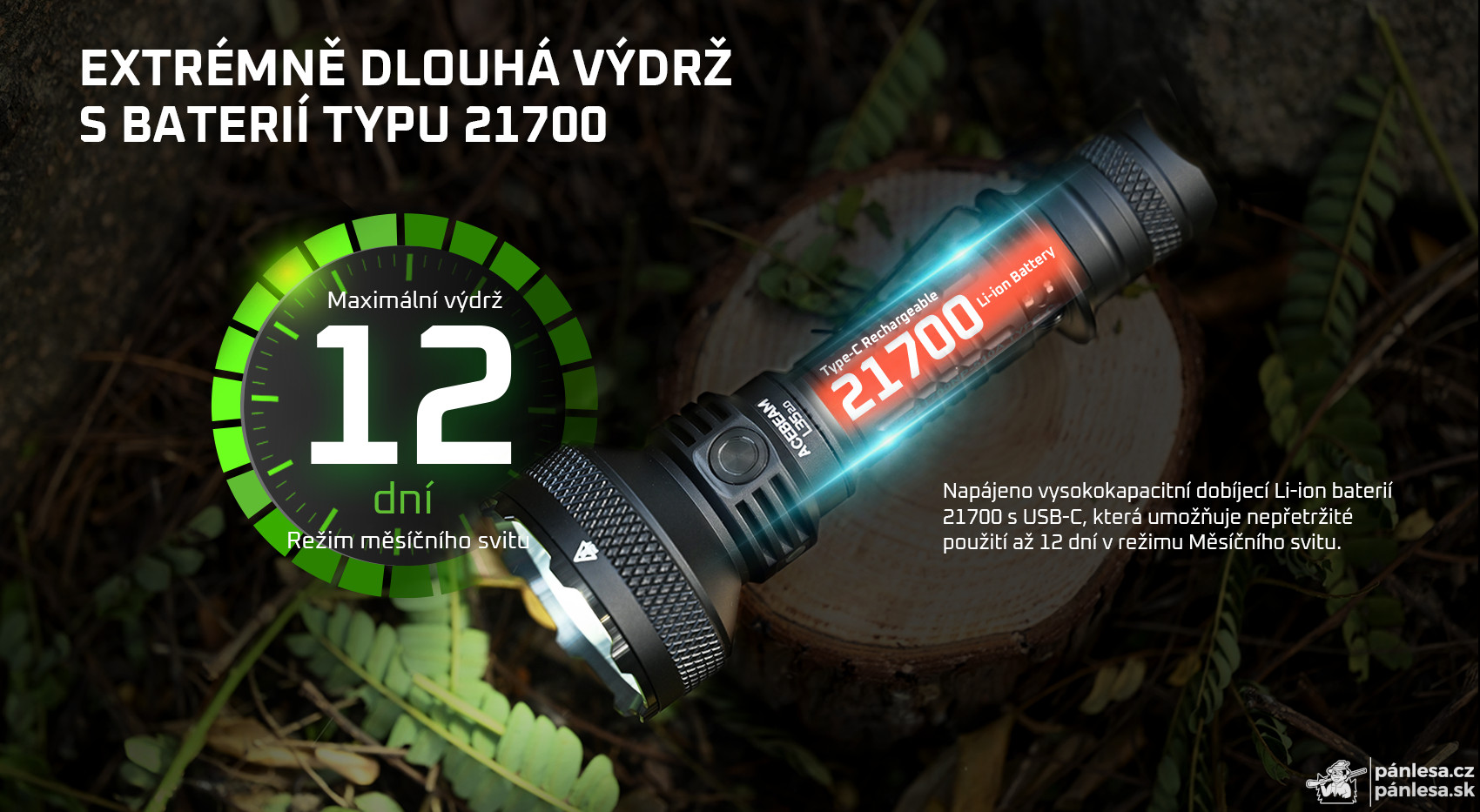 AceBeam L35 2.0, 5000 lm, black - Taktická LED svítilna, černá