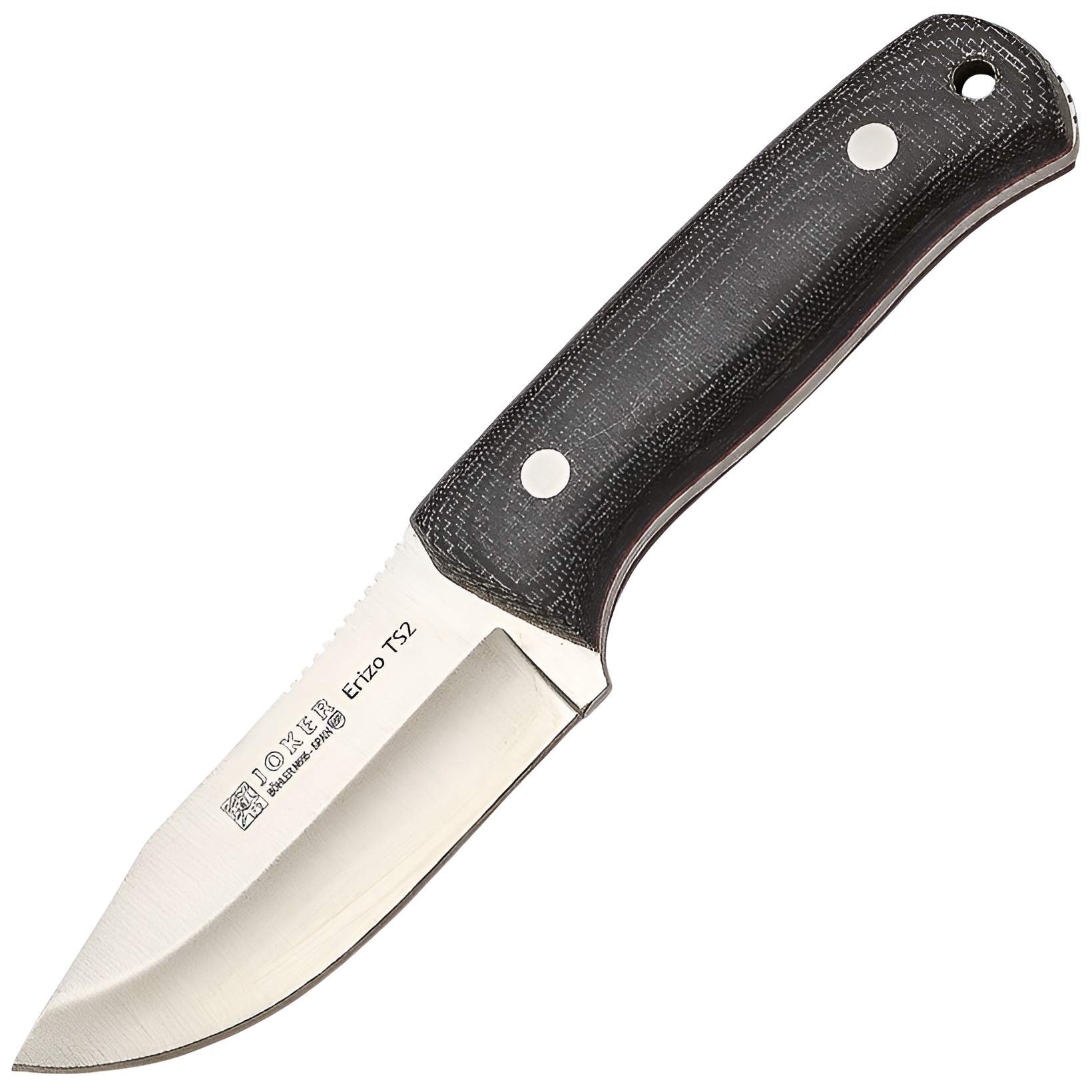 Joker Erizo TS2 - Bushcraftový nôž, 9,1 cm, micarta, čierny, kydexové puzdro