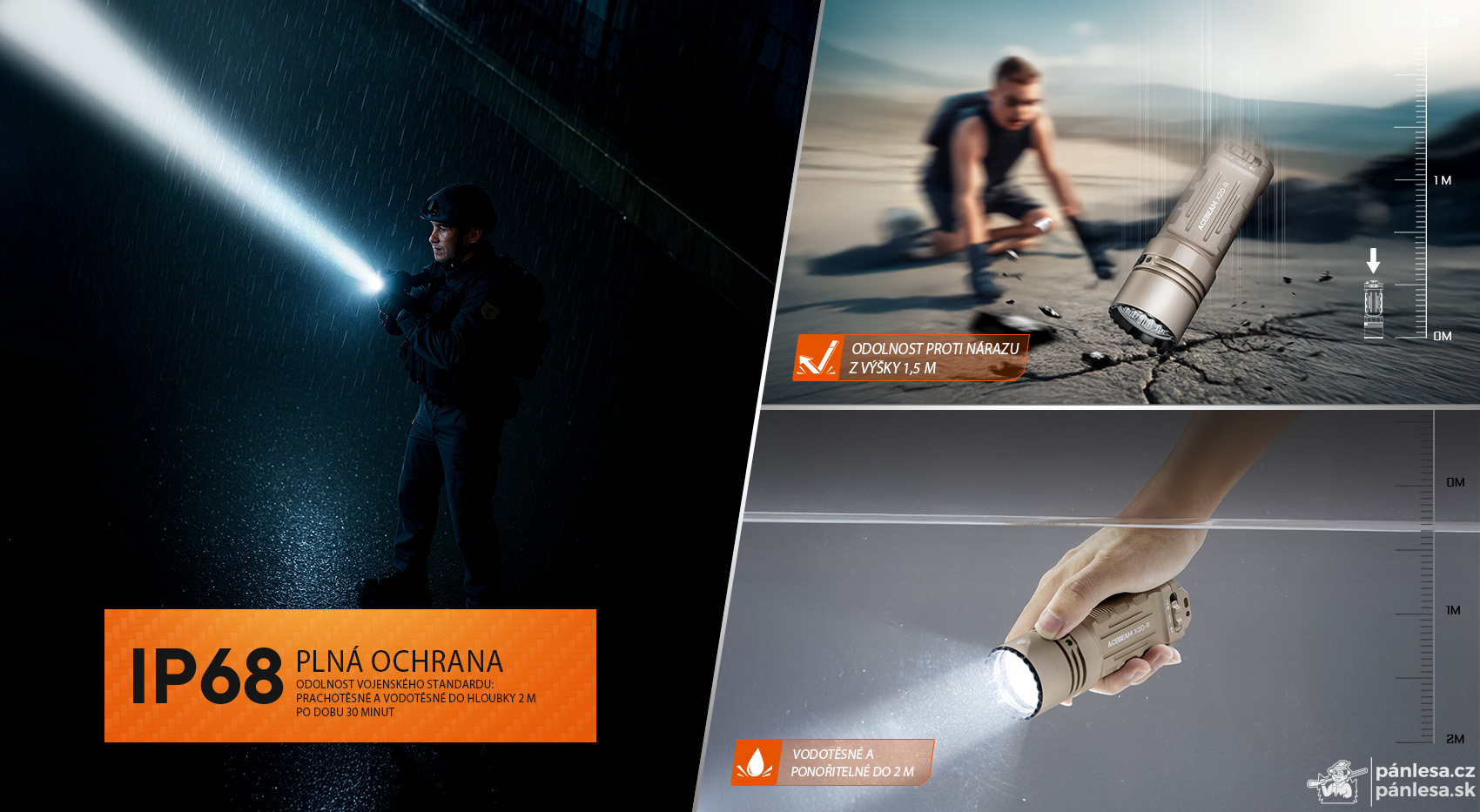 AceBeam X20-R, 10000 lm, black – Taktická LED svítilna, černá