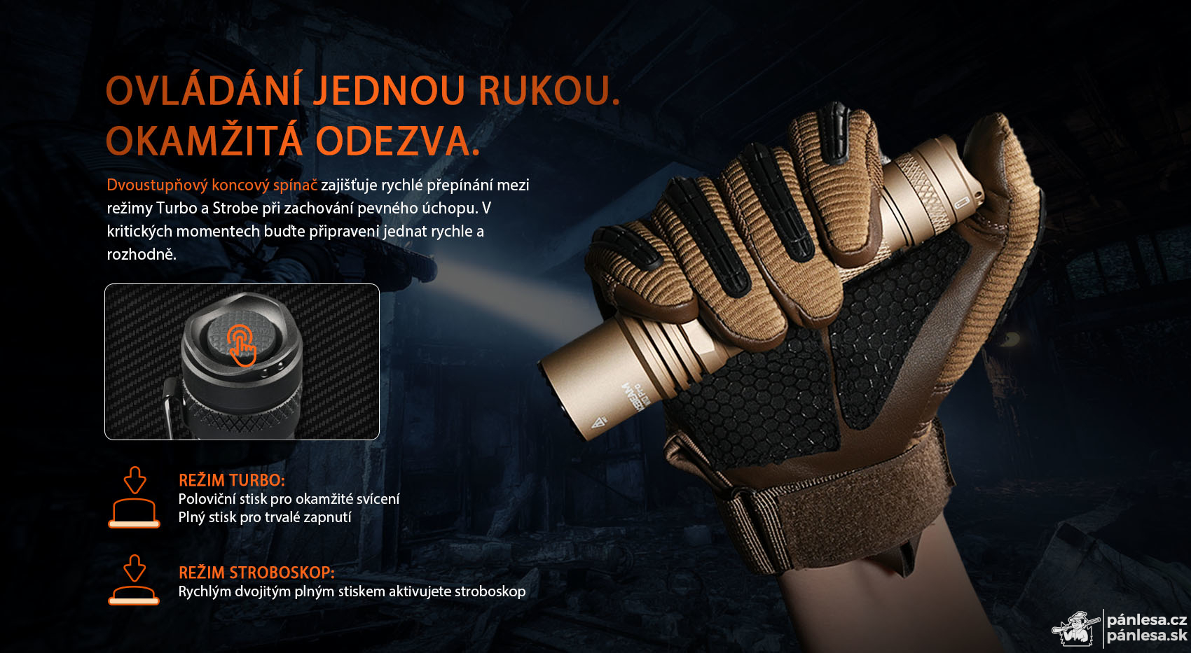 AceBeam W10 Pro, 750 lm – Taktická LEP svítilna, černá