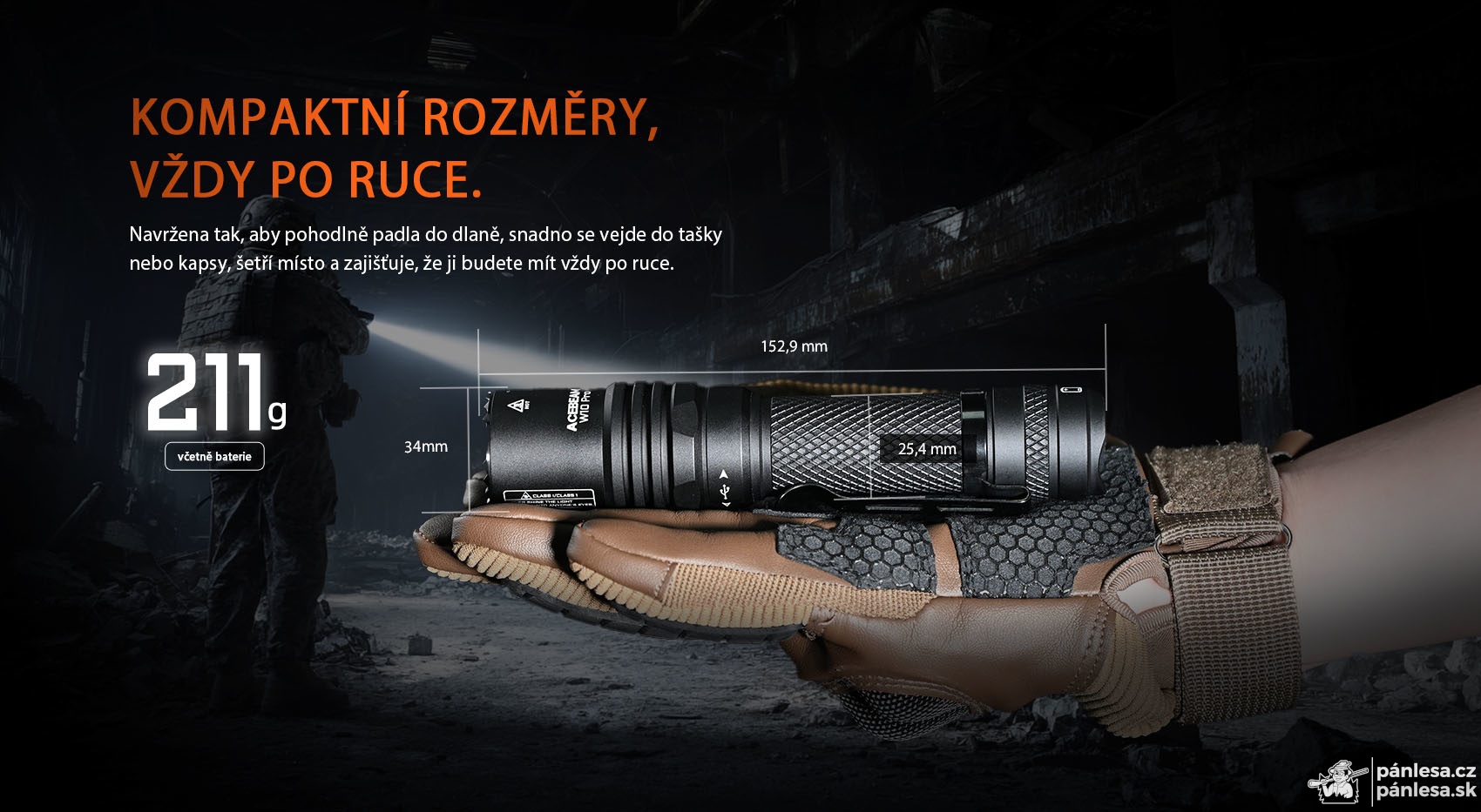 AceBeam W10 Pro, 750 lm – Taktická LEP svítilna, černá