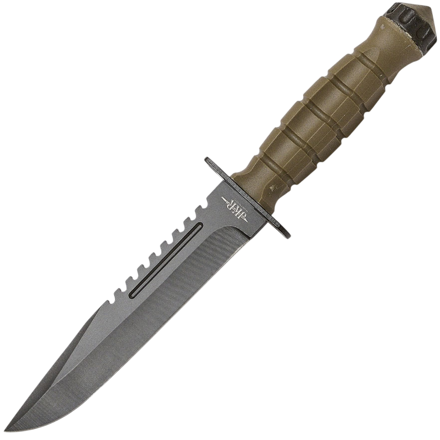 JKR Taktický nůž se záštitou, 17 cm, ABS, zelený